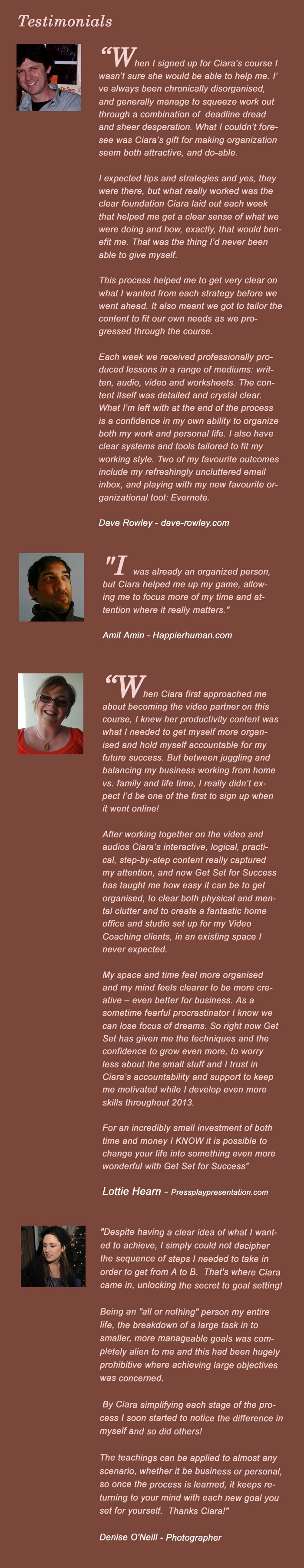 Get Set for Success Testimonials
